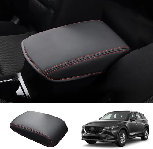 Funda de consola central CX-5 2017-2025 para Mazda CX-5 (Sport/Touring/Carbon Edition/Grand Touring/2.5/2.5 S), funda de cuero para reposabrazos