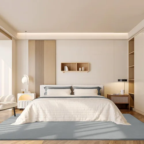 Miniatura 7 de Amearea Alfombras Modernas de Área para Dormitorio Sala de Estar, 4x6 Pies Gris Alfombra de Espuma Viscoelástica Engrosada, Alfombras Mullidas