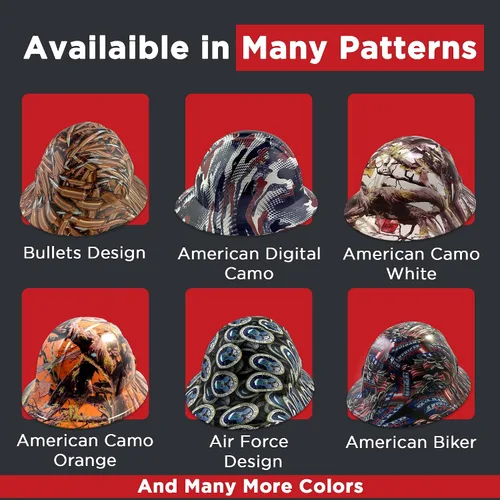 Miniatura 6 de Texas America Safety Company Casco de seguridad con visera completa, diseño patriótico hidroimpreso, con suspensión de 4 puntos y bolsa