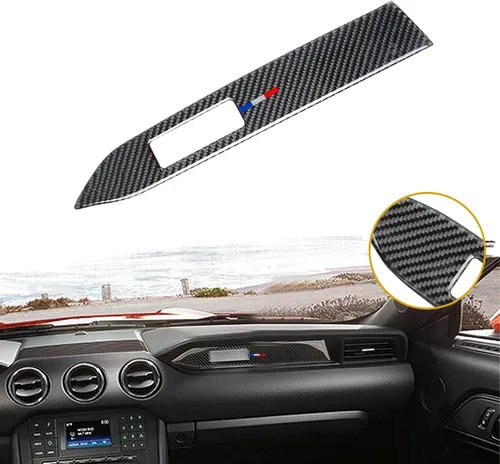 Miniatura 23 de Xotic Tech - Cubierta para panel de cambio de marchas, fibra de carbono suave auténtica, compatible con Ford Mustang 2015-2023 Negro carbón