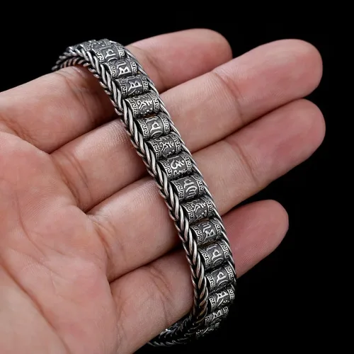 Miniatura 5 de Glowave 925 Sterling Silver Feng Shui Bracelet, Fortune Protection Bangle, Simple Lucky Creative Fengshui Decor for Wealth and Happiness Amulet