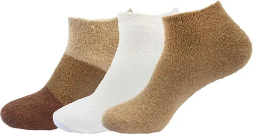 Miniatura 13 de BambooMN Calcetines de spa de nailon mullidos con infusión de aloe para mujer, talla 4-8, aguamarina, 3 pares