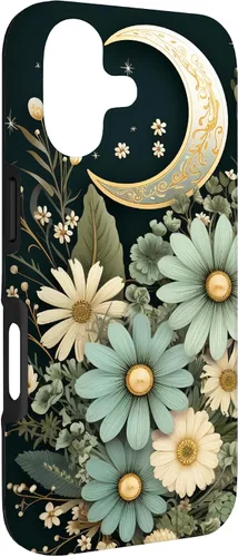 Miniatura 3 de Sage Green Wildflower Floral Moon Flower Botanical Case for iPhone 17