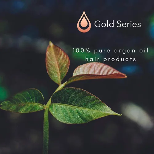 Miniatura 3 de Gold Series - Mascarilla sin enjuague para el cabello, aceite de argán enriquecida con queratina, nutritiva y desenredante suavemente