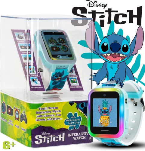 Miniatura 2 de Disney Stitch - Reloj inteligente interactivo para niños con pantalla táctil, cámara, juegos, podómetro, grabadora de voz y alarma para niños