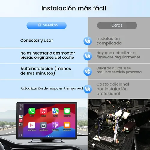 Miniatura 6 de Topexplore Carplay - Pantalla táctil portátil para automóvil, CarPlay inalámbrico de 9 pulgadas y actualización automática de Android