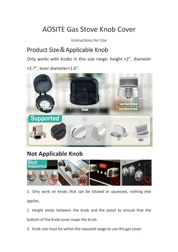 Miniatura 10 de AOSITE - Fundas para pomos de estufa para seguridad infantil, cubiertas de perilla de gas mejoradas para niños con adhesivo fuerte, paquete de 5