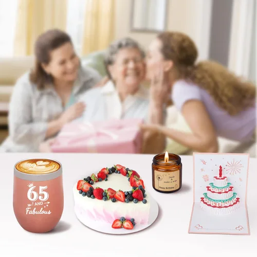 Miniatura 4 de Regalos de cumpleaños 65 para mujeres, regalos de feliz cumpleaños 65 para su mejor amiga, mamá, hermana, esposa que cumple 65 años, regalo