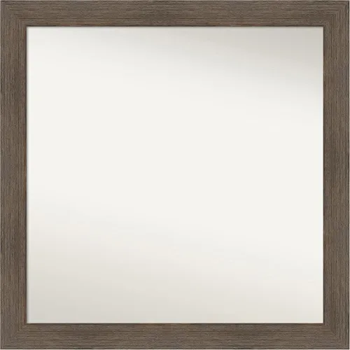 Miniatura 256 de Amanti Art Espejo de pared personalizado no biselado (24 x 27 pulgadas), marco estrecho de nogal chipre - varios tamaños personalizados - Espejo