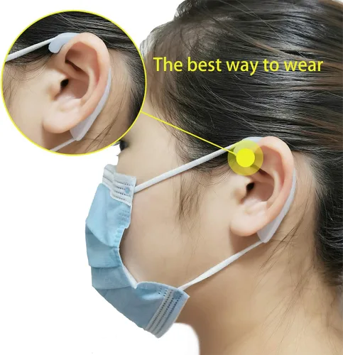 Miniatura 4 de Protectores de oreja antideslizantes de silicona suave para aliviar las molestias de oído (transparente, 6 pares)
