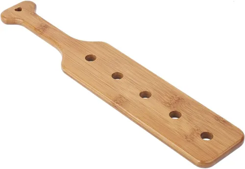 Paleta de bambú de 14 pulgadas con agujeros, paleta de madera maciza con superficie lisa, 1 paquete, 1
