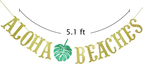 Miniatura 6 de Pancarta hawaiana de Aloha con guirnalda de hojas de palmera para decoración hawaiana tropical Luau playa fiesta de verano, suministros