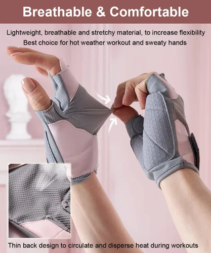 Miniatura 5 de SUJAYU Guantes de entrenamiento para mujer, guantes de gimnasio para mujer, guantes de gimnasio para entrenamiento, guantes de levantamiento