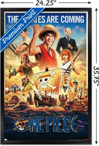 Miniatura 3 de Trends International Netflix One Piece - Póster de pared de una hoja, 34 pulgadas de largo x 22.4 pulgadas, versión enmarcada en negro Versión