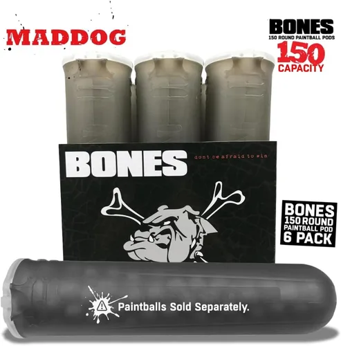 Miniatura 4 de Maddog 150 cápsulas redondas de paintball de huesos Tubos duraderos de recarga rápida para torneos y recreativos Speedball Woodsball Paquete