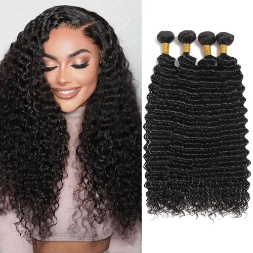 Miniatura 39 de Beautymoon Paquetes de cabello liso negro jet 4 manojos, cabello humano brasileño 14 16 18 20 pulgadas, 100% cabello virgen sin procesar liso, 4