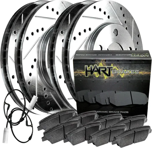Miniatura 13 de Hart Brakes Kit de frenos y rotores traseros delanteros Pastillas de freno delanteras y traseras Rotores y pastillas de freno Pastillas