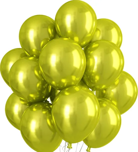 Miniatura 10 de Globos cromados verdes, 50 unidades de 10 pulgadas, globos metálicos de doble capa de color verde claro brillantes y gruesos, globos de látex