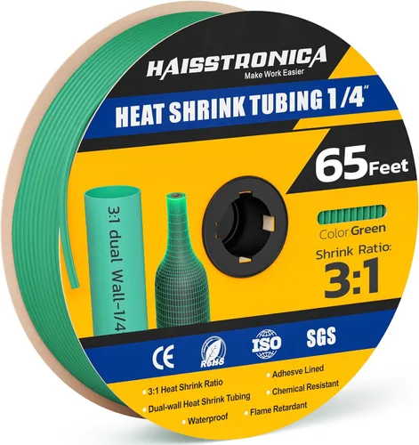 Miniatura 61 de haisstronica Tubo termorretráctil 3:1, relación de encogimiento, tubo termorretráctil de grado marino forrado con adhesivo para el hogar, automoción