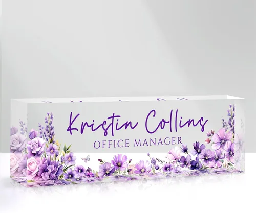 Miniatura 26 de Placa de nombre personalizada para escritorio, placa de nombre personalizada en cristal acrílico transparente, regalos de agradecimiento para Tinta