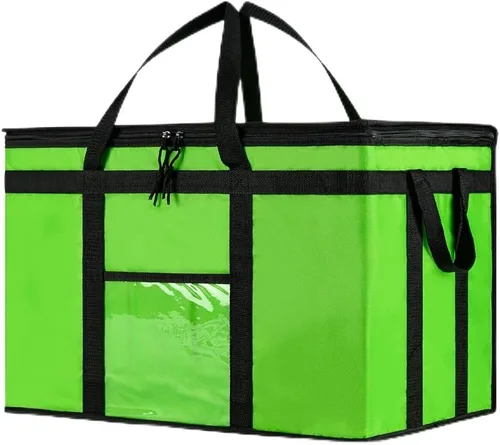 Miniatura 42 de Bolsa de enfriador XXL aislada y calentador de alimentos de NZ home para entrega y compras de comestibles con cremallera superior, color rojo