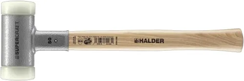 Miniatura 11 de Halder SuperCraft Dead Blow Mallet 3366.020 - Mazo sin rebote, inserciones de nailon duro, mango de madera de nogal americano con protector