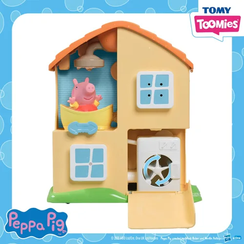 Miniatura 3 de TOMY Toomies Peppa Pig House Set de Juguetes de Baño – Centro de Actividades para Bañera de Niños Pequeños con Ventosa – Juguetes de Baño para Bebés
