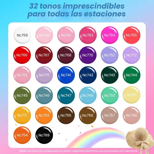 Miniatura 2 de Beetles Deal Box - Kit de esmalte de uñas de gel con luz UV – 32 colores esenciales de estudio, 68 piezas de esmalte de uñas con capa base libre