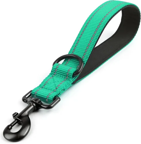 Miniatura 25 de Joytale Correa corta fuerte para perro de 18 pulgadas, 1.2 pulgadas de ancho, resistente, mango acolchado para control de tráfico, correa Negro