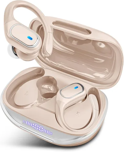 Miniatura 11 de HAOYUYAN Auriculares deportivos Bluetooth inalámbricos, 80 horas de reproducción, con pantalla de alimentación LED, IPX7 impermeables