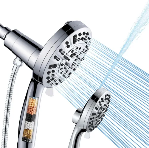 Cabezal de ducha filtrado con mano, 9 modos de pulverización, ducha de mano de alta presión con filtro de pulverización, cabezales de ducha
