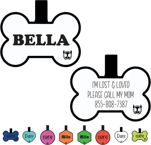 Miniatura 26 de Etiqueta de gato silenciosa de silicona personalizada con 5 líneas de grabado profundo personalizado duradero, etiqueta de identificación de mascota