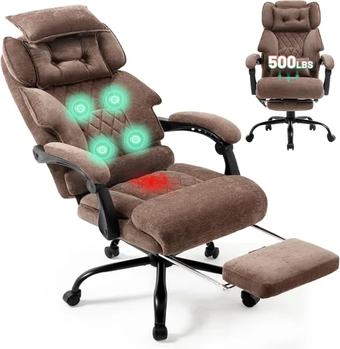 Miniatura 19 de Massage Office Chair with Foot Rest,6 Points Vibration & Heat Executive Office Chairs for Heavy People,500LBS Big and Tall Office Chair,Ergonomic