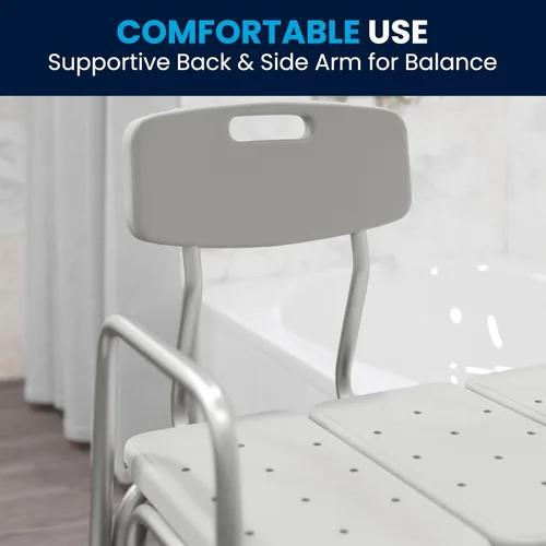 Miniatura 7 de Flash Furniture serie HERCULES - Silla para ducha, montaje rápido sin herramientas Blanco