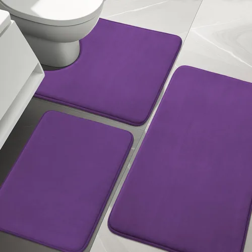 YIHOUSE - Juego de 3 tapetes de baño de espuma viscoelástica, antideslizantes, súper absorbentes y suaves, lavables a máquina para fregadero,
