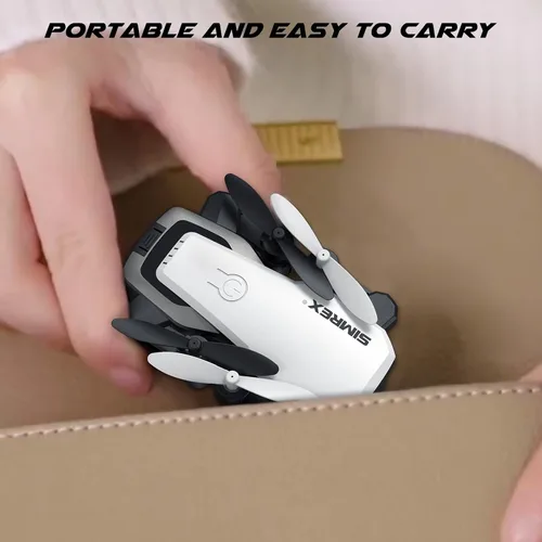 Miniatura 8 de SIMREX Mini dron con cámara 720P para niños y principiantes, cuadricóptero RC plegable, posicionamiento de flujo óptico, retención de altitud, giro