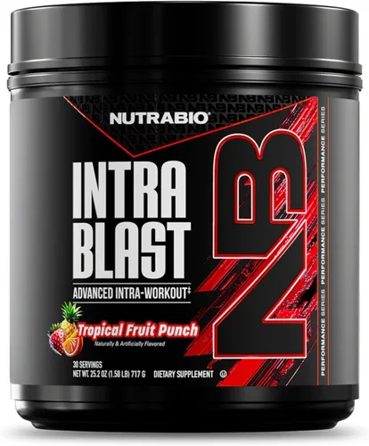 Miniatura 15 de NutraBio Intra Blast BCAA Polvo de Suplemento de Aminoácidos, Mezcla de Electrolitos e Hidratación, Intra, Pre Entrenamiento y Recuperación