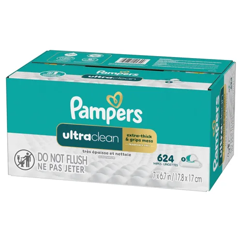 Miniatura 14 de Pampers Toallitas Ultraclean para bebés (anteriormente "libres y suaves"), 99% de agua, hipoalergénicas, sin perfume, 100% a base de plantas, sin