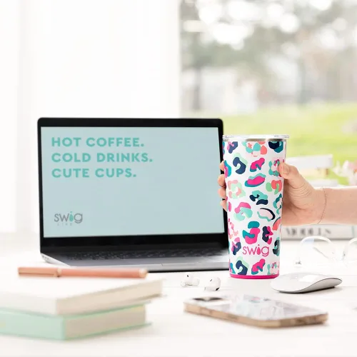 Miniatura 6 de Swig Life - Vaso de 22 oz con aislamiento térmico, vaso de café con tapa, apto para portavasos, apto para lavavajillas, acero inoxidable, taza