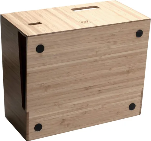 Miniatura 6 de MobileVision Soporte de teléfono de bambú con cajón, bandeja de papel y soporte para lápices, solución de almacenamiento para productos de oficina
