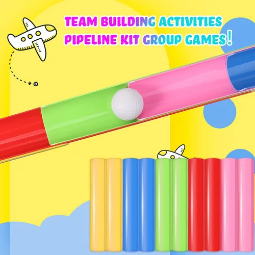 Miniatura 3 de Juegos de actividades de formación de equipos, trabajo en grupo, actividades de ejercicio con medias tubos, pelotas de golf, bolsas