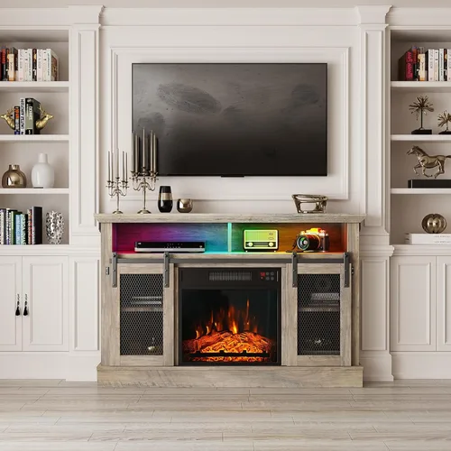 Miniatura 5 de Inserto de chimenea eléctrica de 18 pulgadas, calentador de chimenea empotrado con bajo ruido, control remoto con temporizador, pantalla táctil