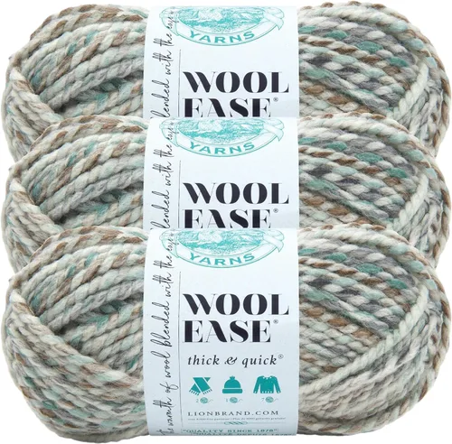 Miniatura 54 de Lion Brand Yarn - Ovillo de lana Wool-Ease Thick & Quick color fuerza aérea