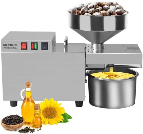 YUEWO Máquina de prensa de aceite de cocina Extractor de prensa de aceite automático eléctrico Expulsor de aceite orgánico para lino de coco, maní,