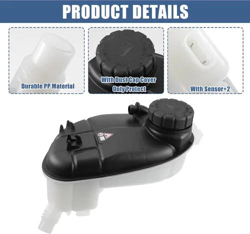 Miniatura 6 de X AUTOHAUX Tanque de depósito de radiador de refrigerante 2465000049 Botella de expansión de desbordamiento de refrigerante con tapa y sensor