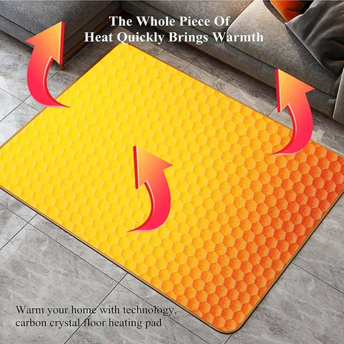 Miniatura 2 de Electric Infrared Carpet, Electric Heated Area Rug, Heated Floor Mat, Fast Heating Floor Heater, Electric Heating Pad Foot Warmer Under Desk