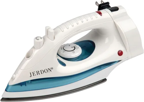 Miniatura 8 de Jerdon Plancha de vapor para ropa, plancha de hotel de 1200 W con cable retráctil de 7 pies, suela antiadherente, doble apagado automático, Negro