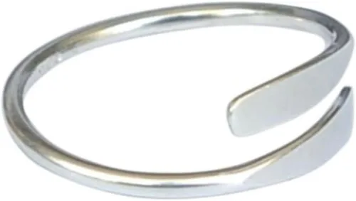 Miniatura 6 de Creations - Anillo de plata de ley 925 hecho a mano, anillo de dedo del pie ajustable, fino clásico delicado dedo abierto, anillos de meñique
