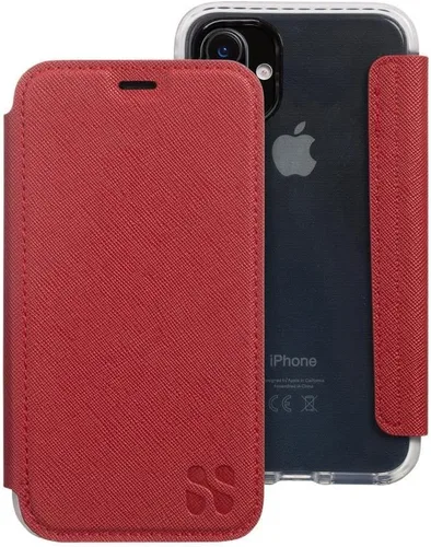 Miniatura 80 de SafeSleeve Funda de piel tipo cartera desmontable para iPhone 14 con bloqueador EMF para teléfono celular con 3 tarjeteros y soporte ajustable