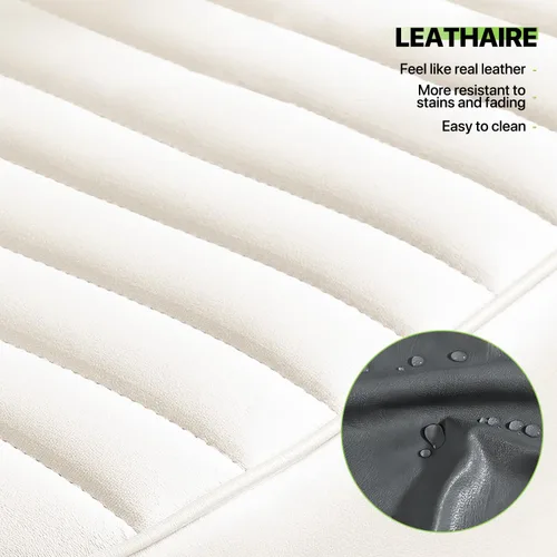 Miniatura 8 de Magshion Silla decorativa moderna con almohada lumbar, sillón tapizado de cuero, sillón individual ergonómico para sala de estar, dormitorio